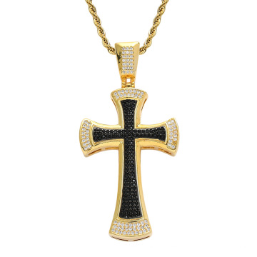 agente de compra de colar de joias de diamante personalizado, homens mulheres amuleto banhado a ouro de cobre Jesus com pingentes de colar